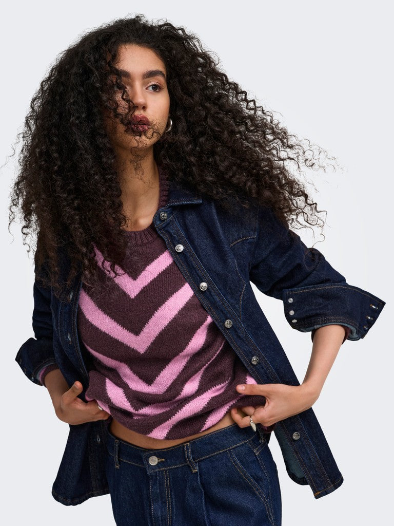 Only Eliza L/S Pullover | Fudge