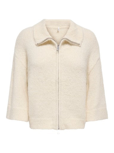 Only Maggie 3/4 Wide Sleeve Zip Cardigan | Birch 15375131