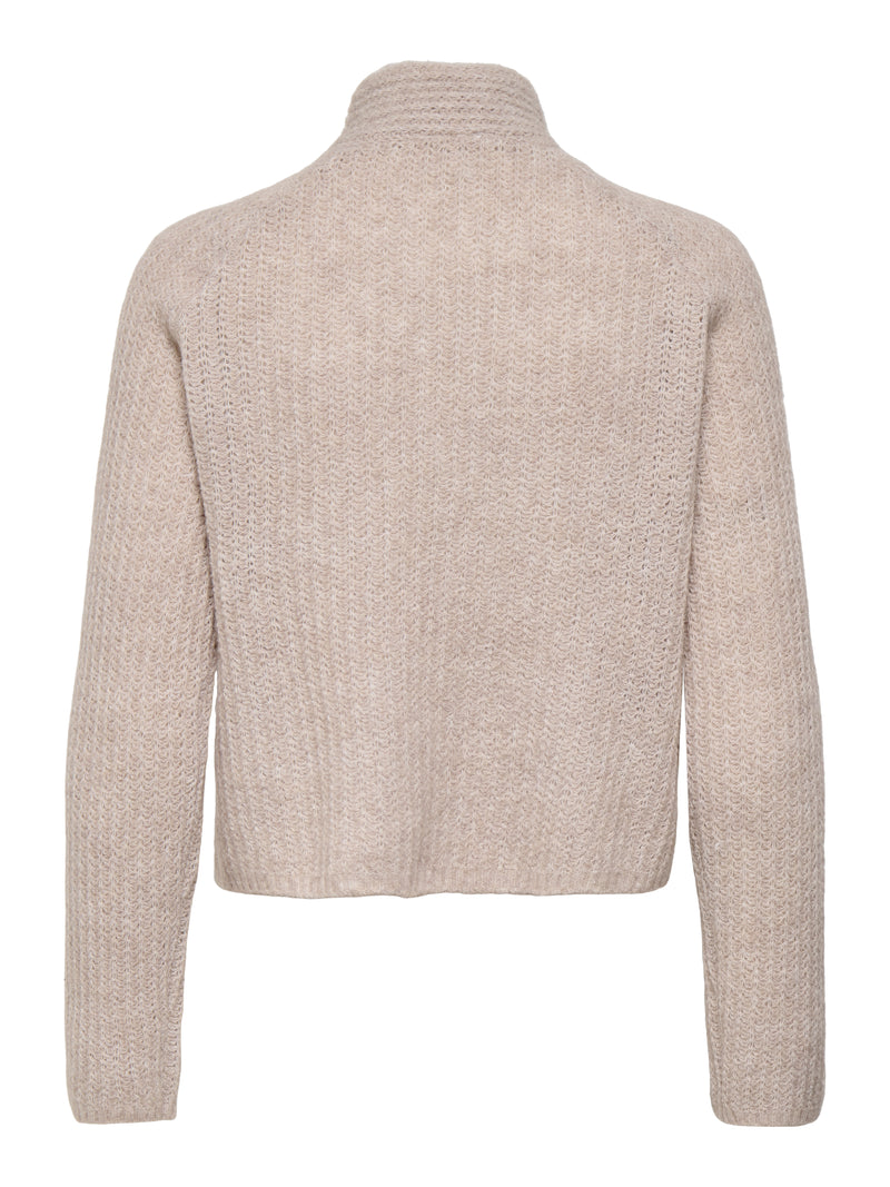 Only Kappa Long Sleeve Bow Highneck Knit | Off White