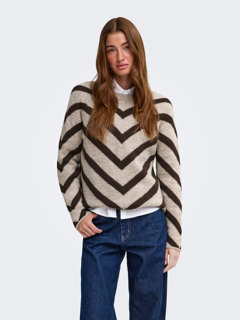 Only Eliza L/S Pullover | Coffee