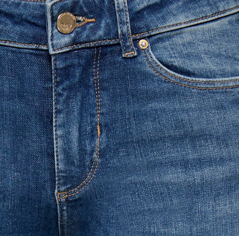 ONLY Blush Mid Button Flared Jeans | Med Blue