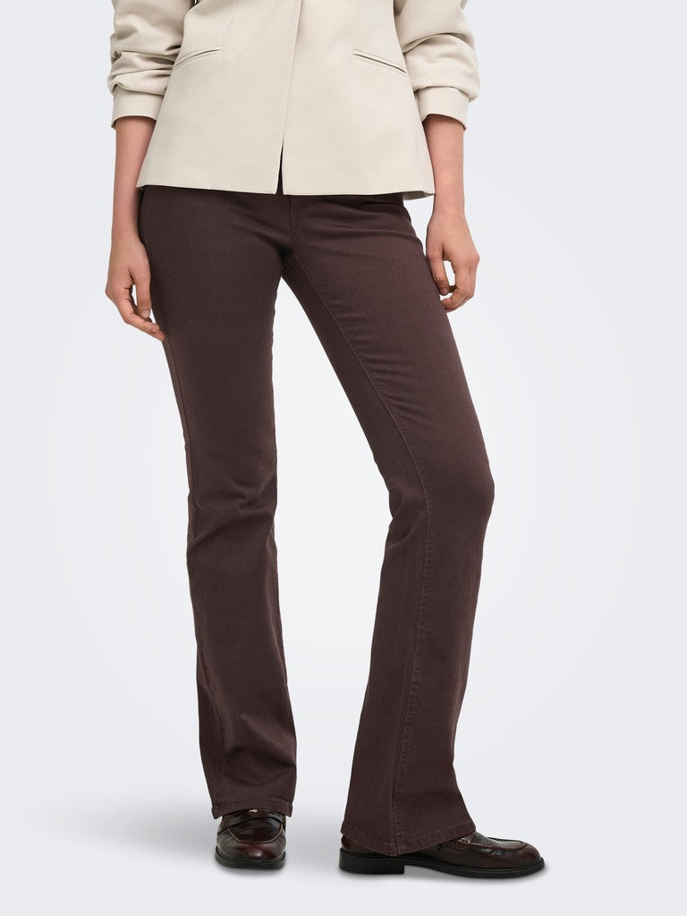 ONLY Blush Mid Flared Colour Jeans | Coffee