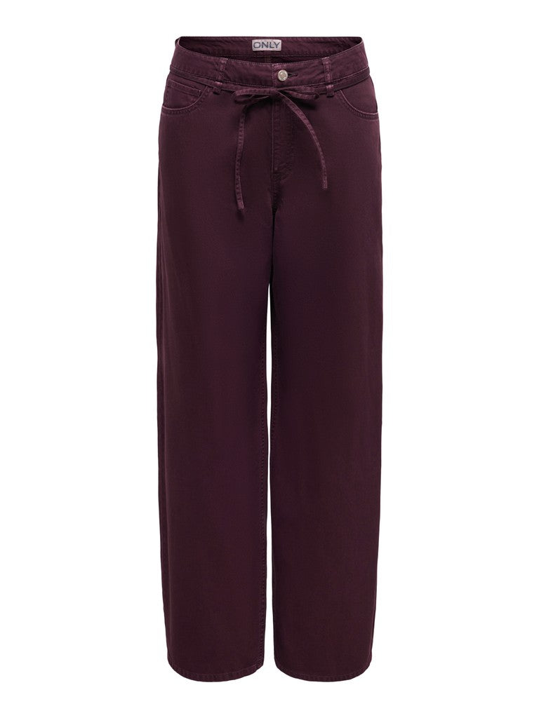 ONLY Gianna-Silla MW ST Belt Trousers | Fudge