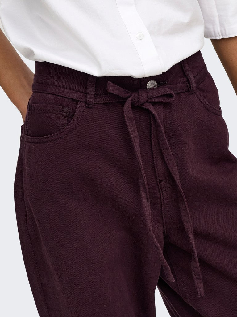 ONLY Gianna-Silla MW ST Belt Trousers | Fudge