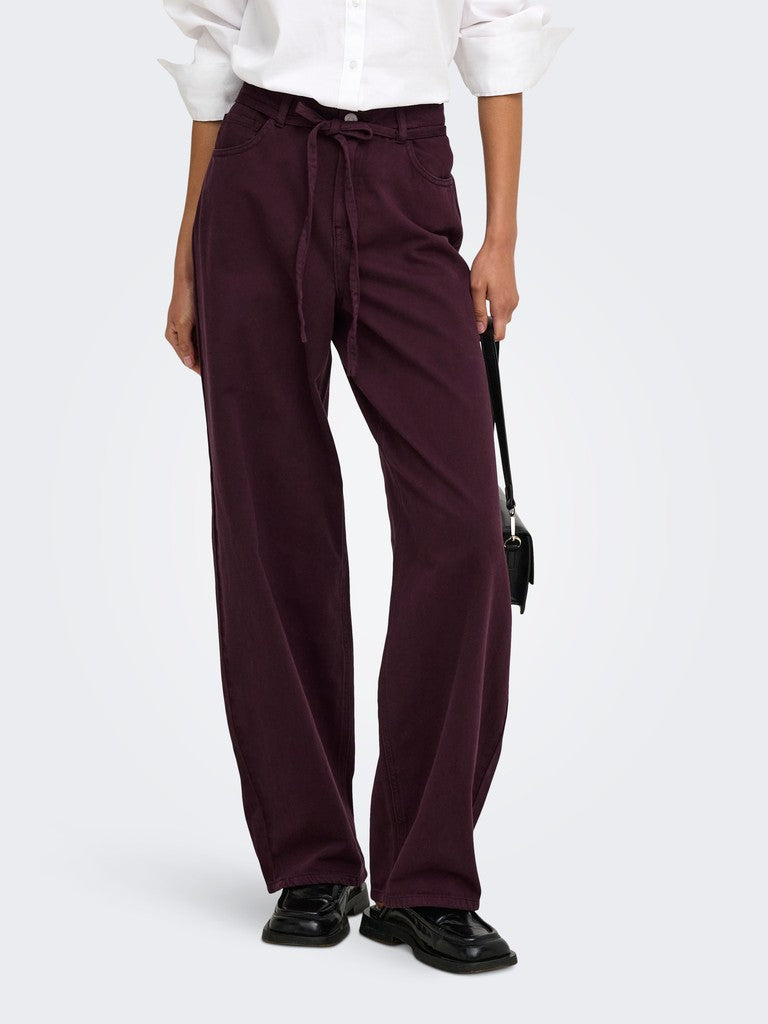ONLY Gianna-Silla MW ST Belt Trousers | Fudge