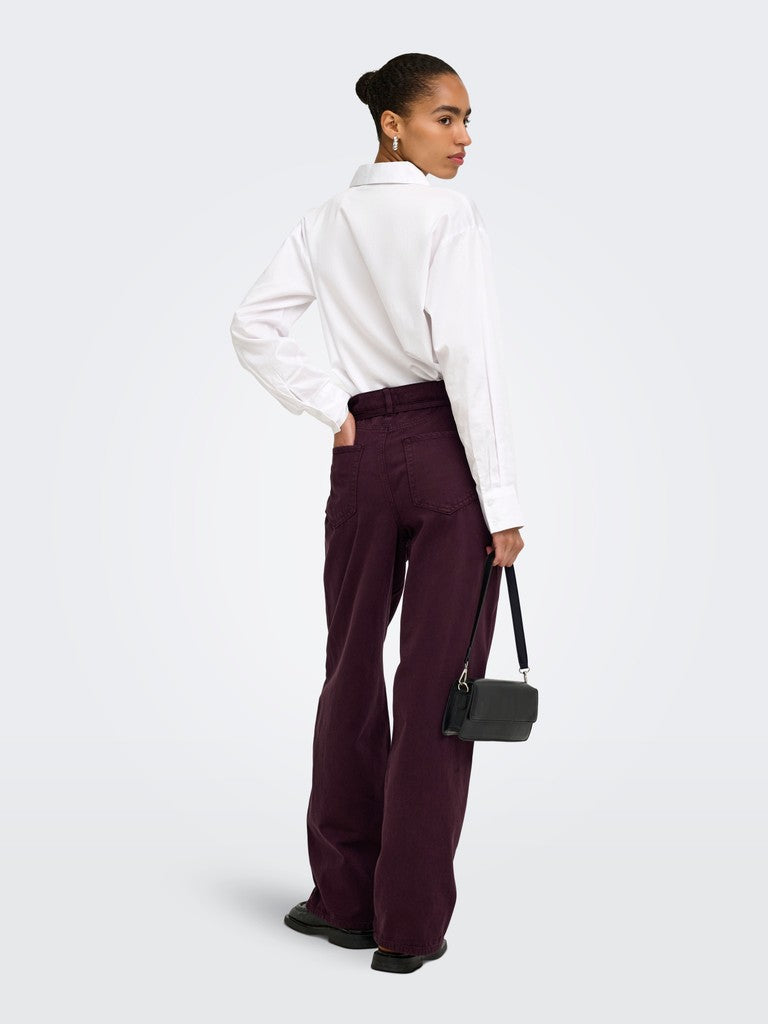 ONLY Gianna-Silla MW ST Belt Trousers | Fudge