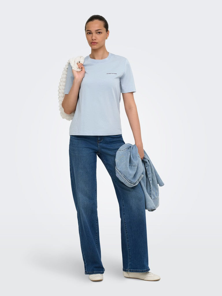 ONLY Lucy Monja SS Top | Dust Blue