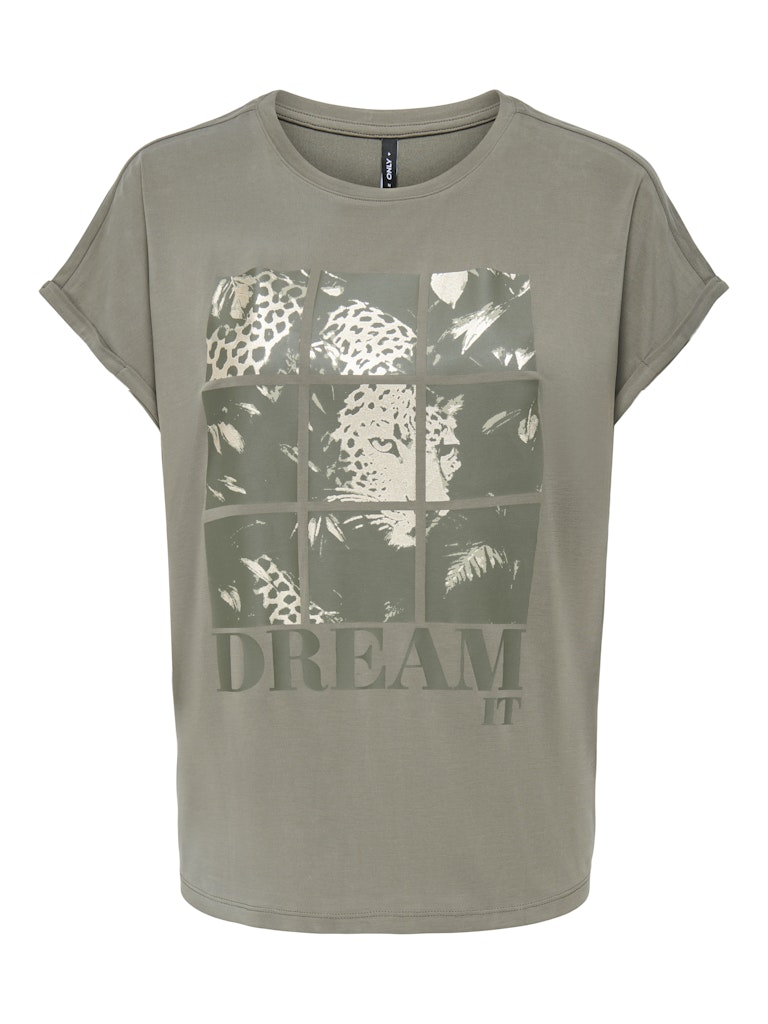 ONLY Free New Round Neck T-Shirt | Olive