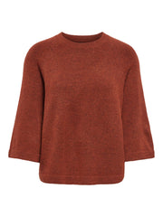 ONLY Batwing Knit Pullover Rust – flat lay front