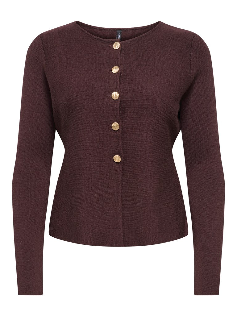 ONLY Melli LS ONeck Button Cardigan | Fudge