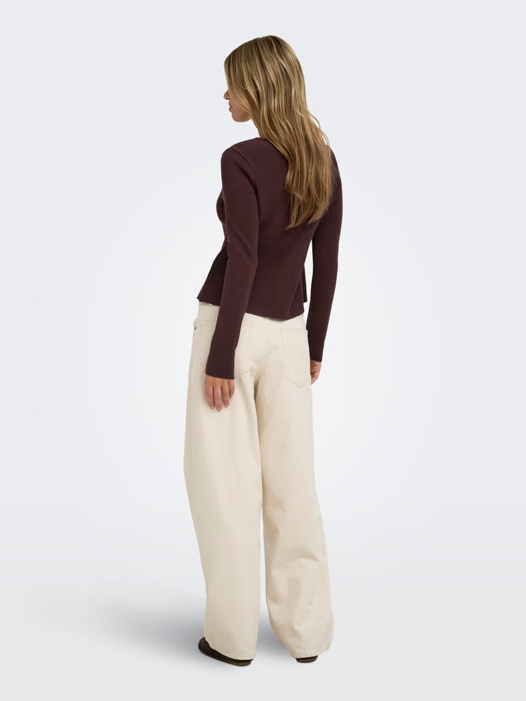 ONLY Melli LS ONeck Button Cardigan | Fudge