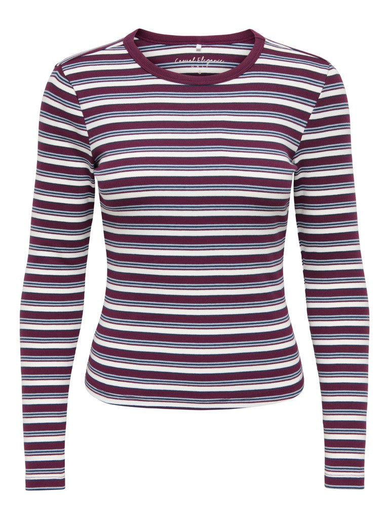 ONLY Val L/S O-Neck Stripe Top | Fig