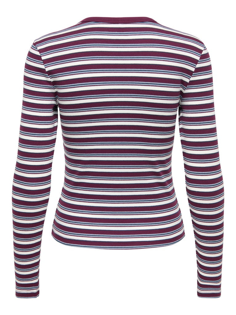 ONLY Val L/S O-Neck Stripe Top | Fig