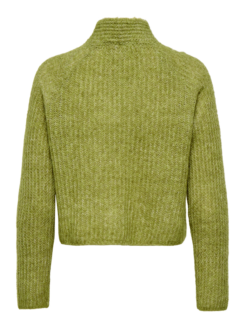 Only Kappa Long Sleeve Bow Highneck Knit | Green