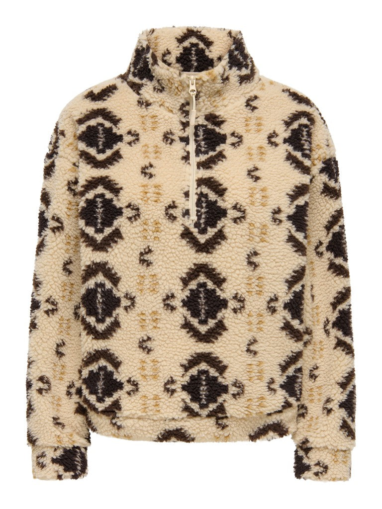 ONLY New Janne L/S Half Zip Fleece  | Earth