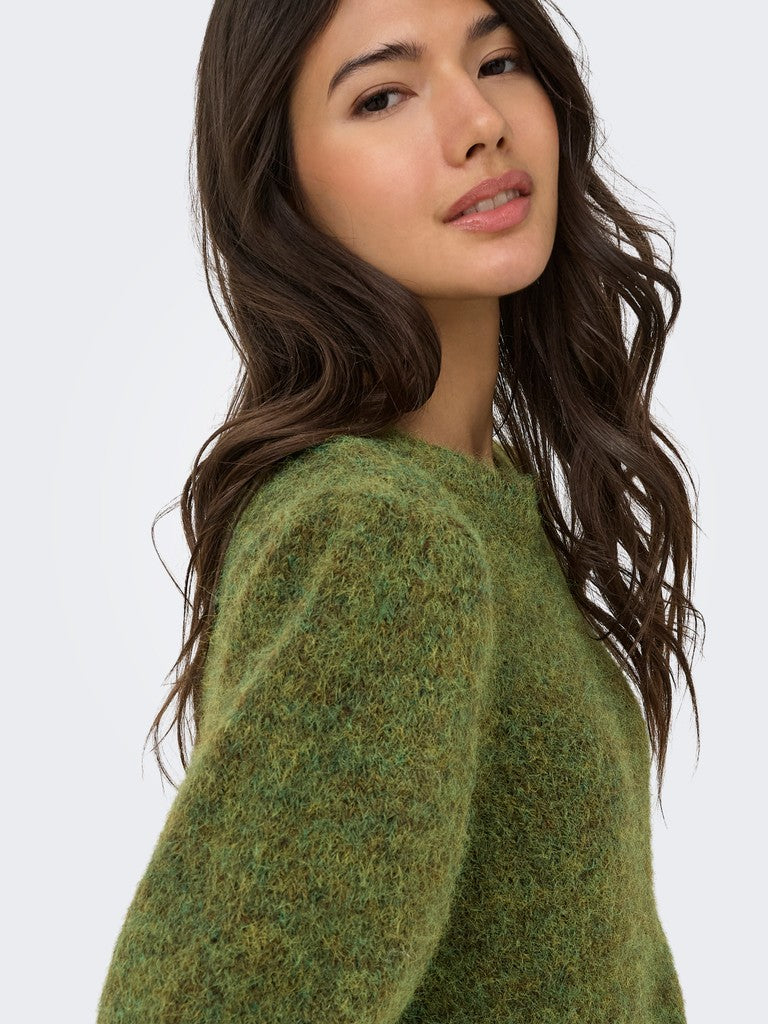 ONLY Nellie SS O-Neck Knit Pullover | Forest