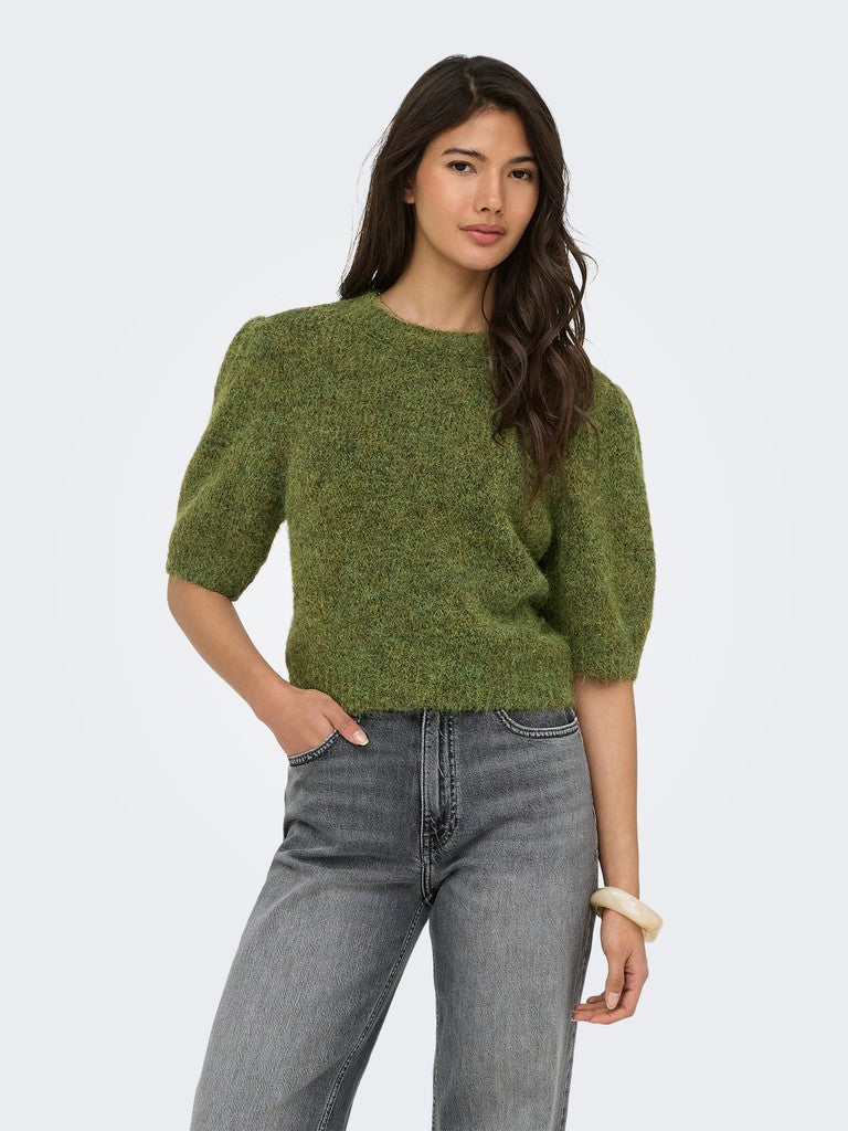 ONLY Nellie SS O-Neck Knit Pullover | Forest