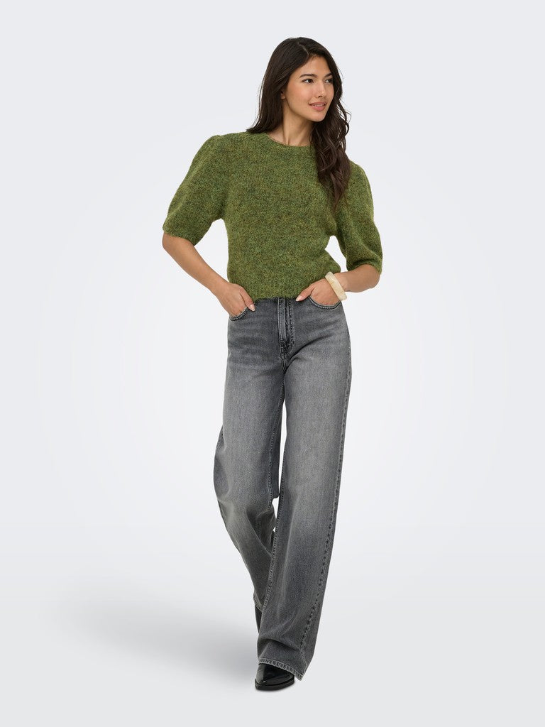ONLY Nellie SS O-Neck Knit Pullover | Forest