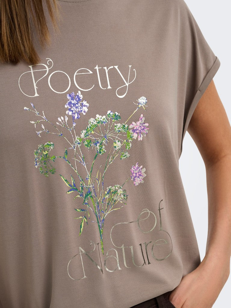 ONLY Free New Round Neck T-Shirt | Taupe