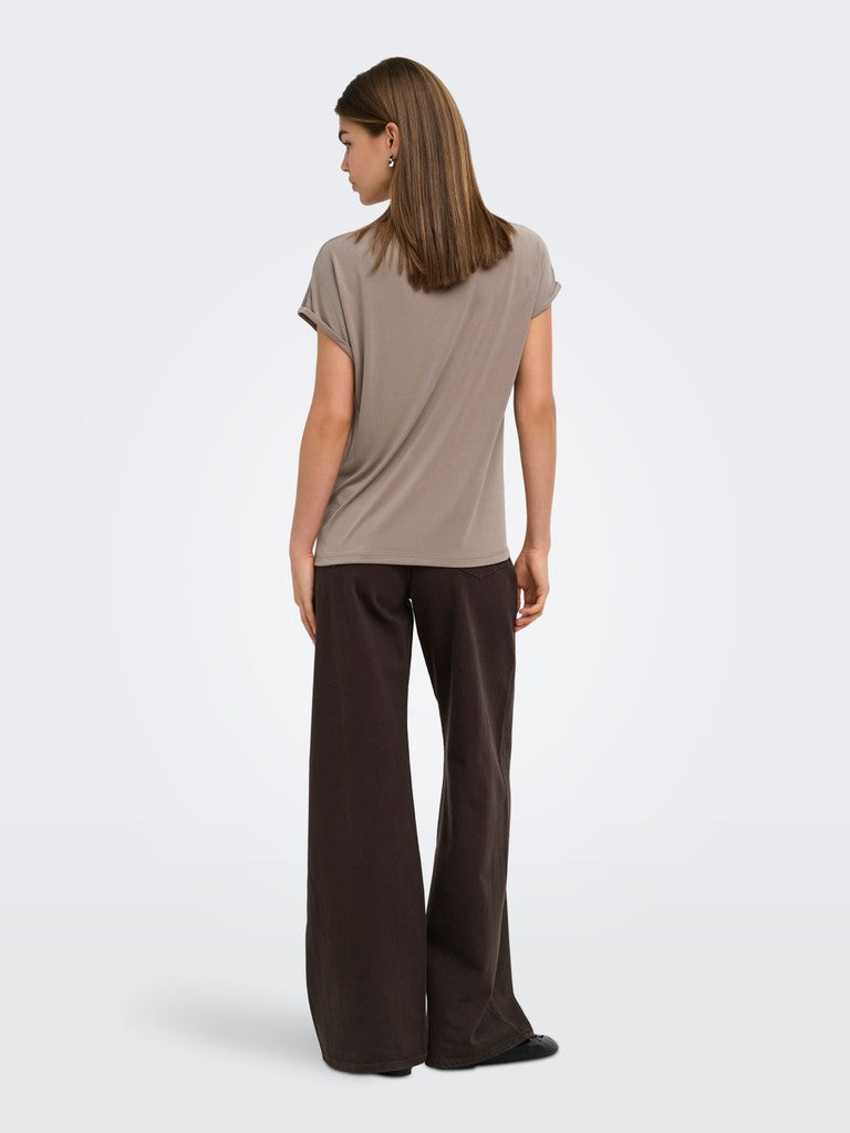 ONLY Free New Round Neck T-Shirt | Taupe