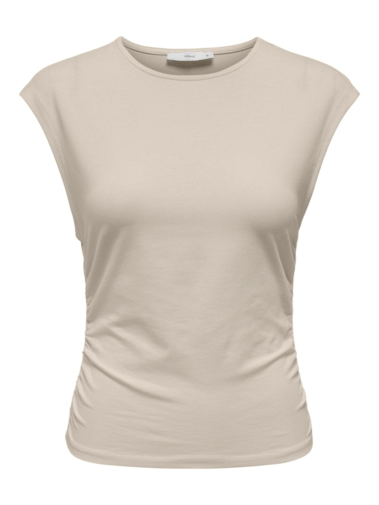 ONLY Mira Cap Sleeve Ruching Top | Peyote