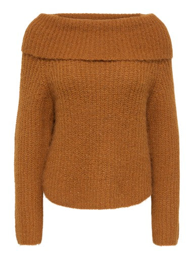 Only Maggie Long Sleev Off Shoulder Knit | Ginger 15381393