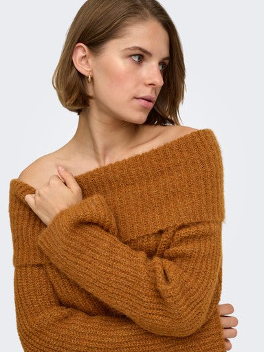 Only Maggie Long Sleev Off Shoulder Knit | Ginger 15381393