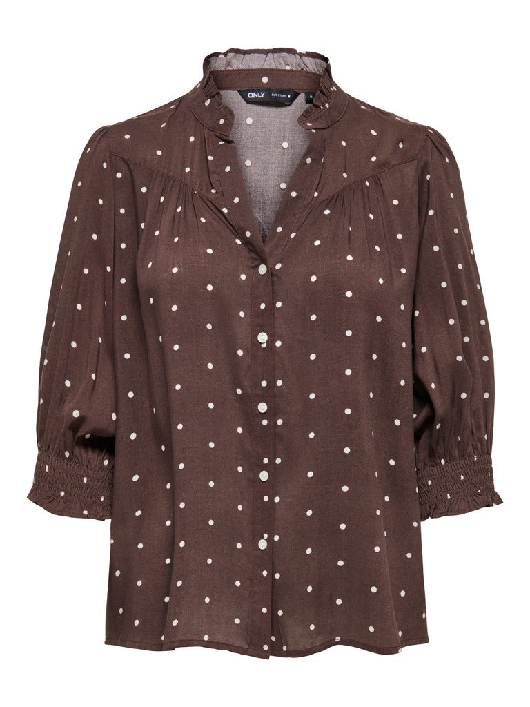 ONLY Raya 3/4 Shirt | Mahogary