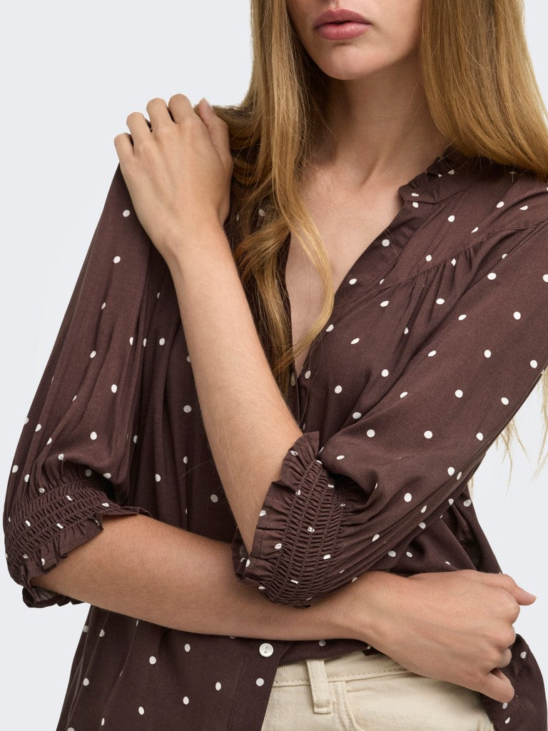 ONLY Raya 3/4 Shirt | Mahogary