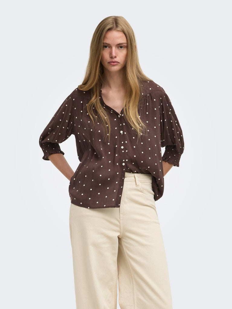 ONLY Raya 3/4 Shirt | Mahogary