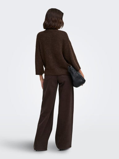 Only Maggie 3/4 Wide Sleeve Zip Cardigan | Coffee 15375131