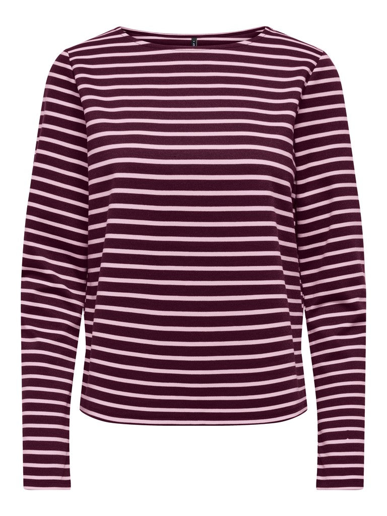 ONLY Kellie L/S Boatneck Top | Fig