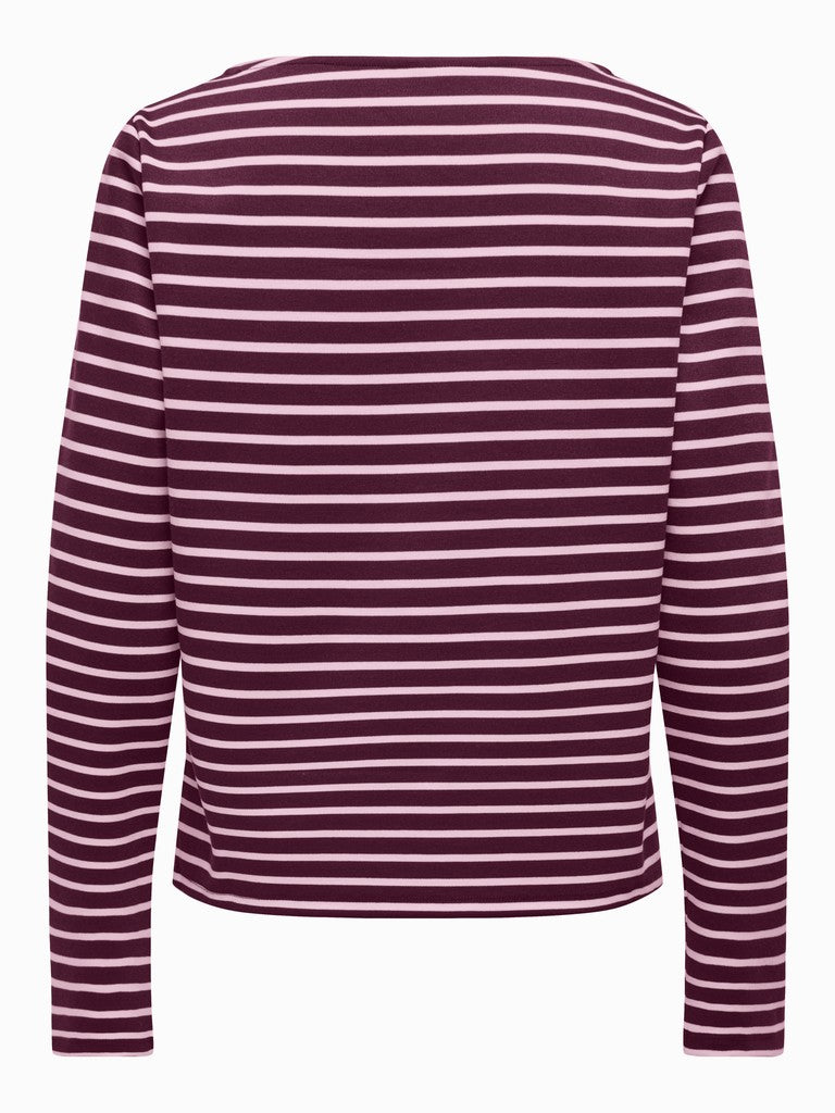 ONLY Kellie L/S Boatneck Top | Fig