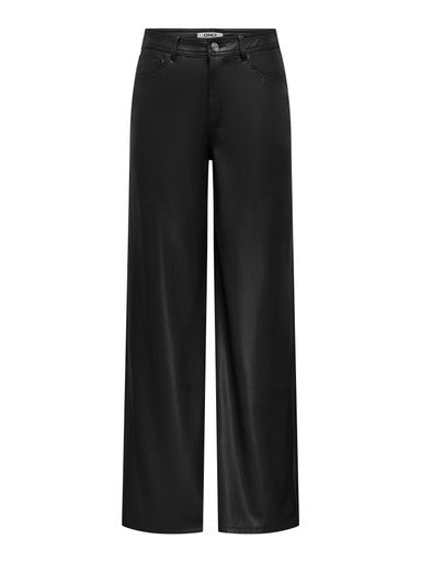 ONLY Faux Leather Wide Pants | Black