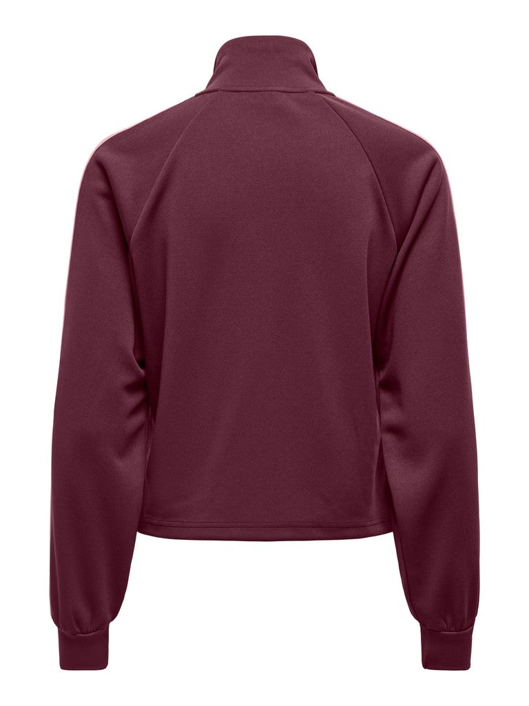 ONLY Cayla Zip Neck Sweatshirt | Fig