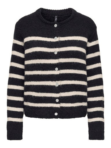 Only Maggie Long Sleeve Baseball Neck Cardigan | Black 15375125