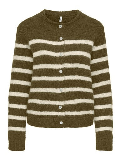 Only Maggie Long Sleeve Baseball Neck Cardigan | Beech Green 15375125