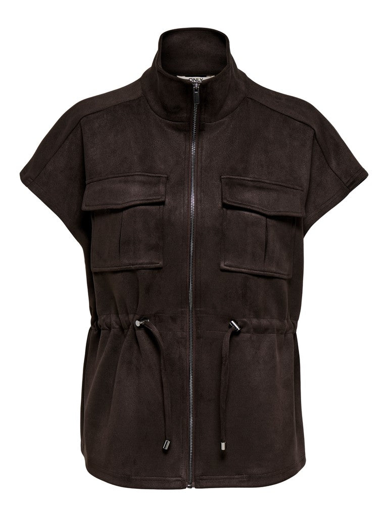 ONLY Mira S/L Faux Suede Waist | Chocolate