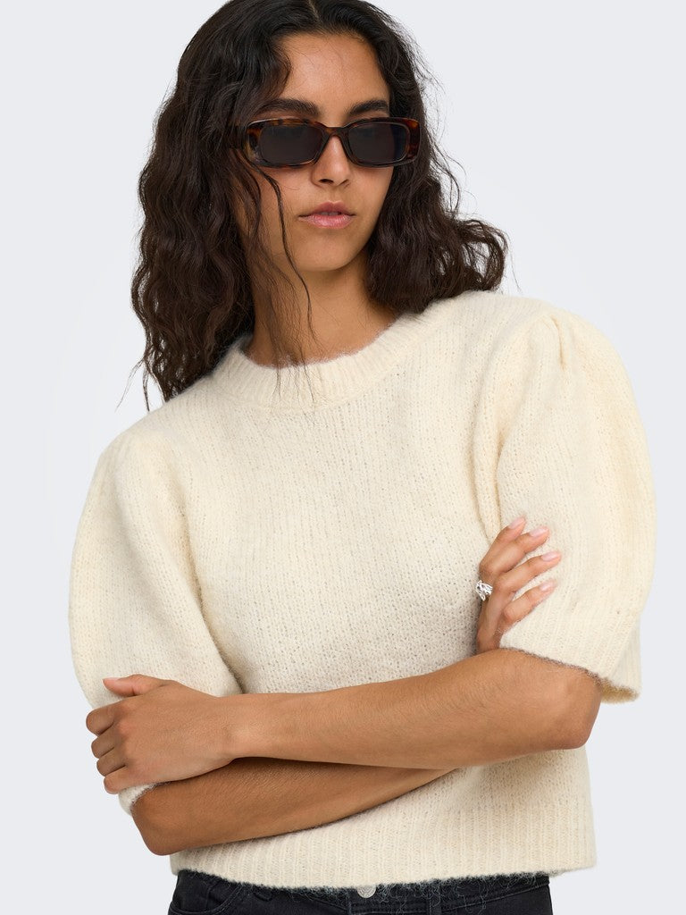 ONLY Nellie SS O-Neck Knit Pullover | Birch