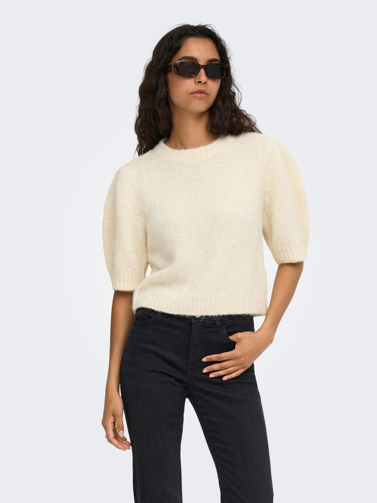 ONLY Nellie SS O-Neck Knit Pullover | Birch