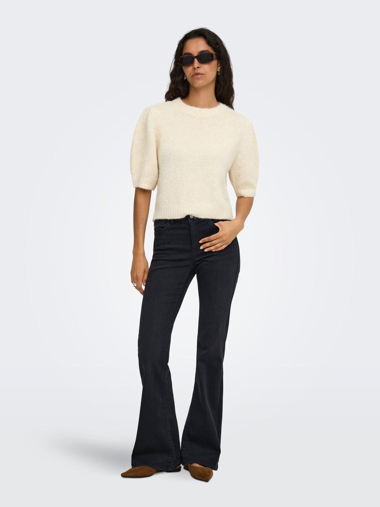 ONLY Nellie SS O-Neck Knit Pullover | Birch