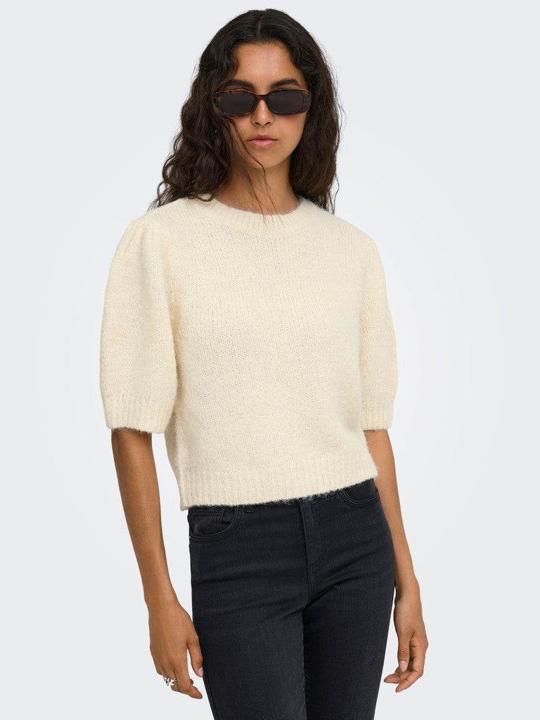 ONLY Nellie SS O-Neck Knit Pullover | Birch