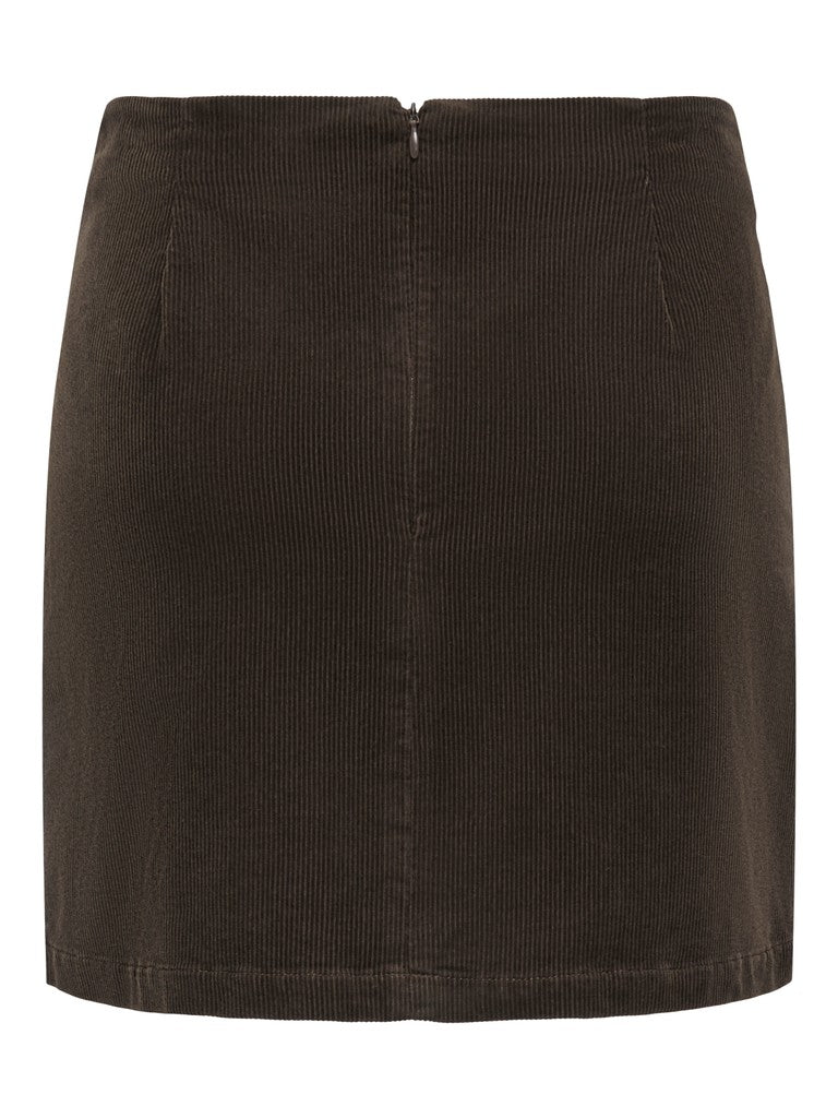 ONLY Flora HW Cord Skirt Slit | Chocolate