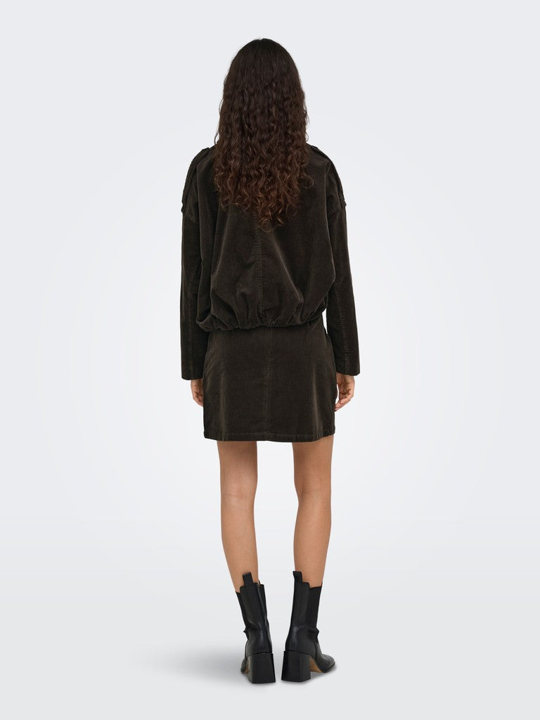 ONLY Flora HW Cord Skirt Slit | Chocolate