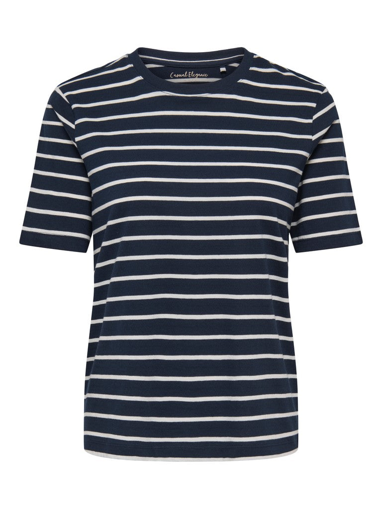 ONLY Happy S/S O-Neck Stripe Tee | Night Sky