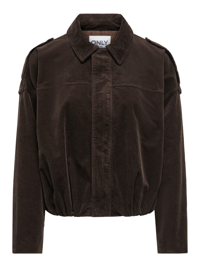 ONLY Moon-Flora L/S Cord Bomber Jacket | Chocolate
