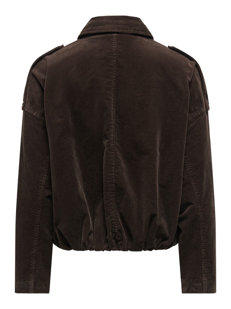 ONLY Moon-Flora L/S Cord Bomber Jacket | Chocolate