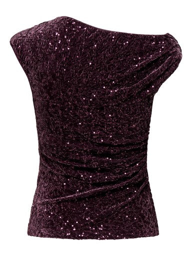 Only Sleeveless Sequin Top | Wine 15383400