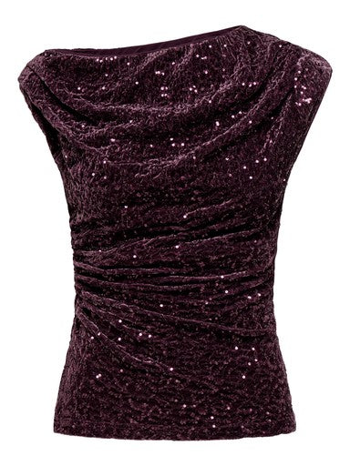Only Sleeveless Sequin Top | Wine 15383400