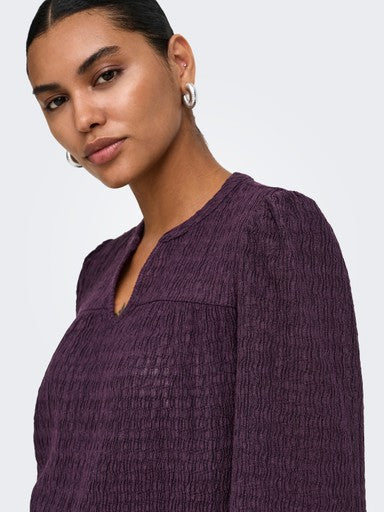 Only Ilse Long Sleeve V-Neck Top | Plum 15384066